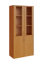 N 5 - 8DS kancelářská skříň, 2 dveře plné/2 dveře prosklené, 1800x800x400, olše jantar